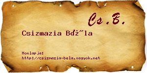 Csizmazia Béla névjegykártya