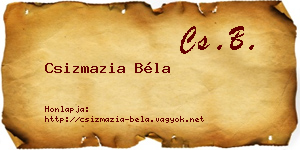 Csizmazia Béla névjegykártya