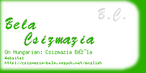 bela csizmazia business card